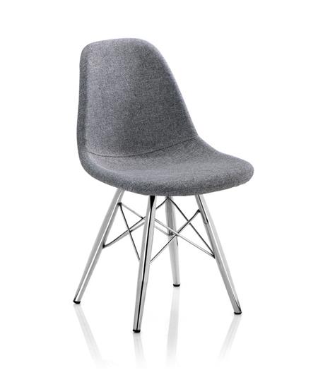 Spider Chair, Grey F9600, Chrome Metal Legs