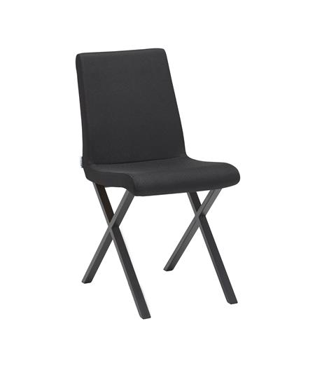 X Chair Black Linen Fabric